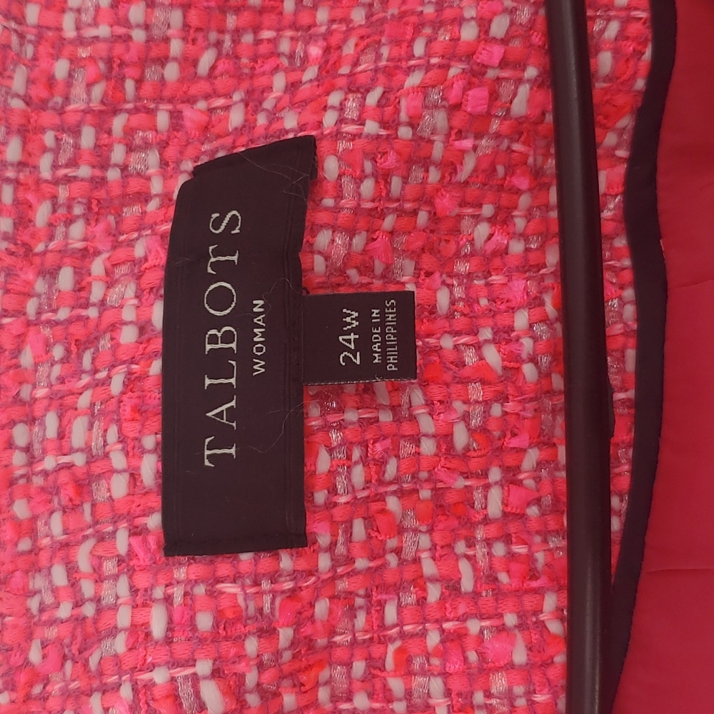 TALBOTS HOT PINK  TWEEDED BLAZER/JACKET - Picture 9 of 13
